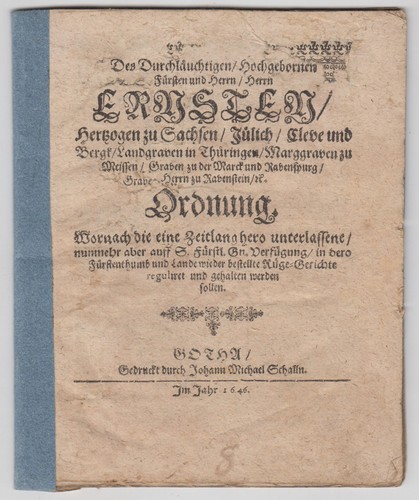 Rüge gerichte ordnung 1646 - ordnung,
